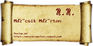 Mácsik Márton névjegykártya