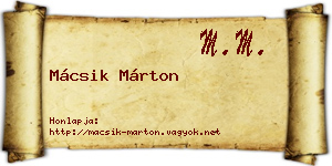 Mácsik Márton névjegykártya